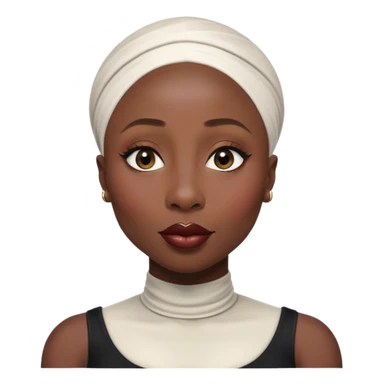 Cynthia erivo no hair Alluring black woman wide nose bald head big glossy lips sticker