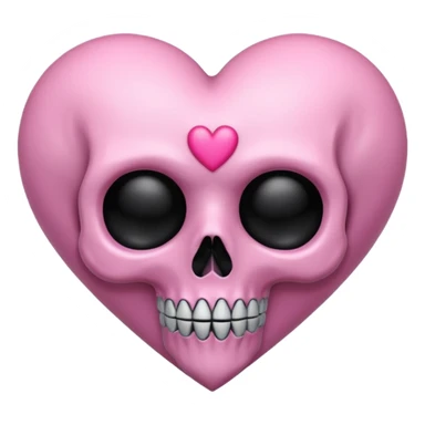 pastel goth heart with pink skull sticker
