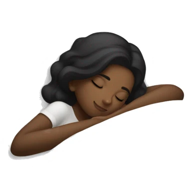 black hair white skin girl sleeping in bed sticker