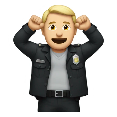 Man being arrested with hands in the air sticker