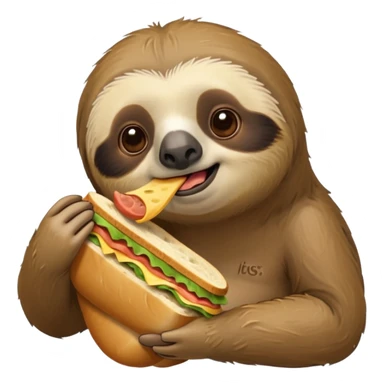 Sloth inhaling a sandwich  sticker