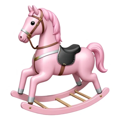 Pastel pink rocking horse toy sticker