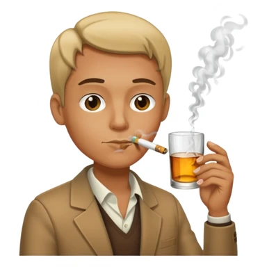 smoking with alcohol sticker