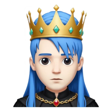 blue haired goth king sticker