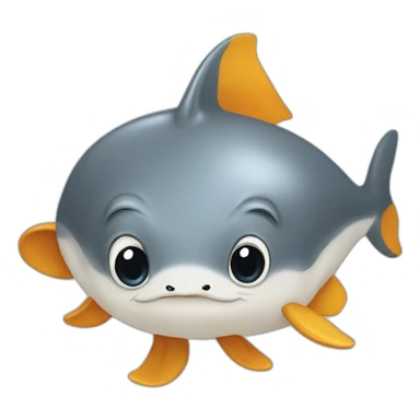 un dauphin qui mange sticker