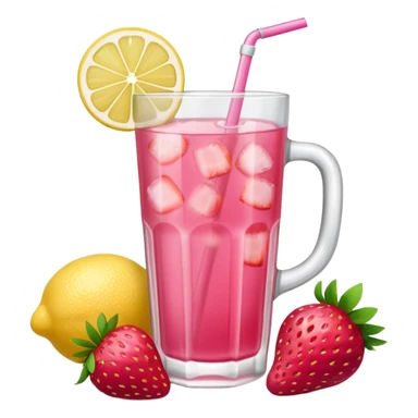 Pink lemonade with strawberries  sticker