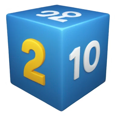 a pespective blue cube with text 120 on the rightside sticker