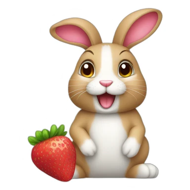 Bunny with strawberry sticker