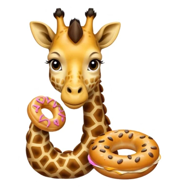 giraffe holding bagel sticker