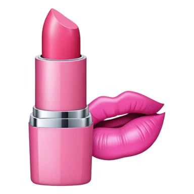 pink version of 💋, with no detail on the mouth, just the outline of the lipstick with the little grooves like the original sticker