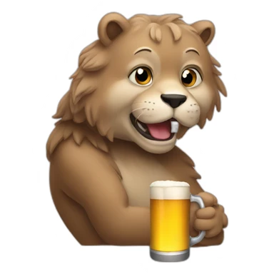 Taby drinking beer sticker