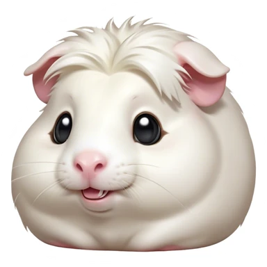 Cinematic Comical White Guinea Pig Portrait Emoji, Head tilted dramatically with an exaggeratedly amused expression, featuring a glossy, pristine white coat with an adorably scrunched face, wide, expressive dark eyes filled with playful disbelief, Simplified yet hilariously expressive features, highly detailed, glowing with a slightly sassy glow, high shine, dramatic yet playful, stylized with an air of cheeky mischief, bright and endearing, soft glowing outline, capturing the essence of a spirited and over-the-top guinea pig, so meme-worthy it feels like it could side-eye its way into internet fame instantly! sticker