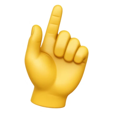 A 3D Apple-style yellow hand emoji, closed fist with thumb pointing backward over the shoulder direction, smooth rounded shape, shiny surface, clean minimal background. sticker