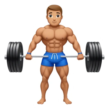 bodybuilder with blue shorts glute-bridges sticker