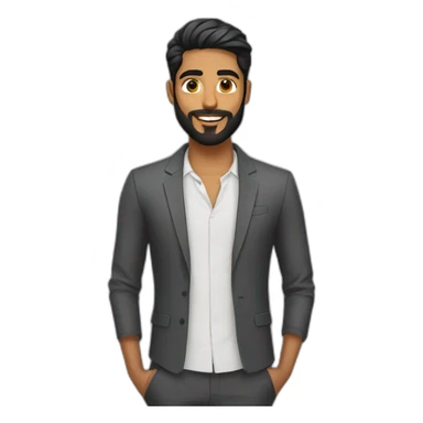 sri lankan 25 year old handsome and stylish guy with a beard sticker
