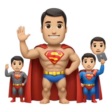 a moai emoji with a superman cape with the original face or the moai emoji with a super man saving people vibe like the superman there is some man waiting in the sky meme but then with moai sticker