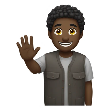 Blk man with a koofi saying hi to a friend sticker