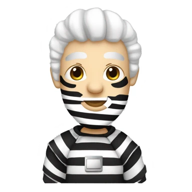 Prisionero blanco con banda negra en los ojos y vestido de rayas blancas y negras  sticker