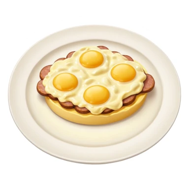 Scrambled Eggs with sausage on a plate  sticker