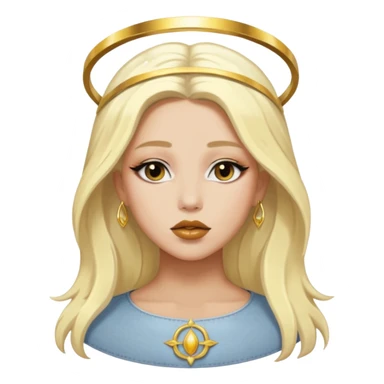 Rosalia (the singer) virgin. (Use lux album cover as reference). Hais bleached halo in hair and gold lips sticker
