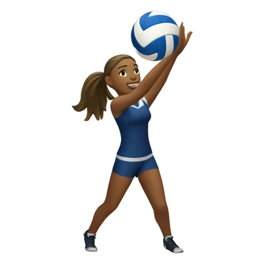 Volleyball girl spiking ball sticker