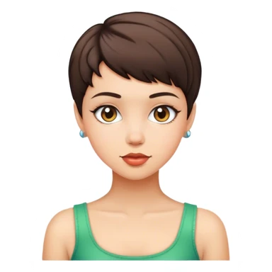 Brunette girl with pixie hair sticker