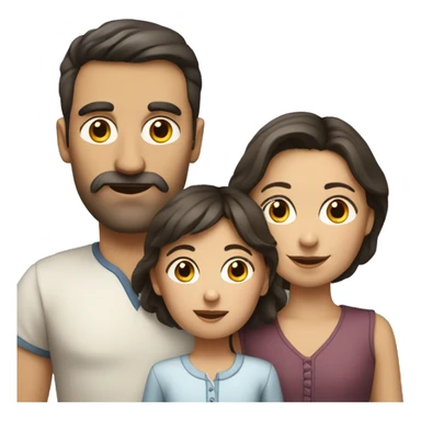 french-russian parents with dark hair and two children sticker