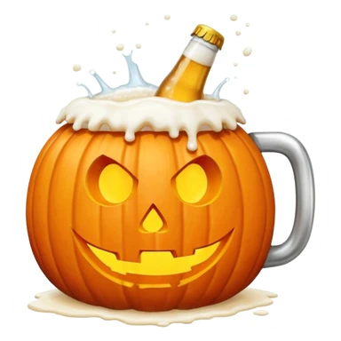 Halloween pumkin with beer sticker