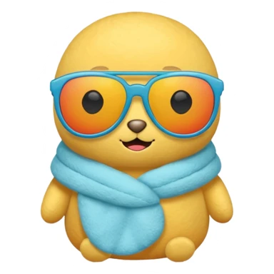 a plushie wearing cool sunglasses sticker