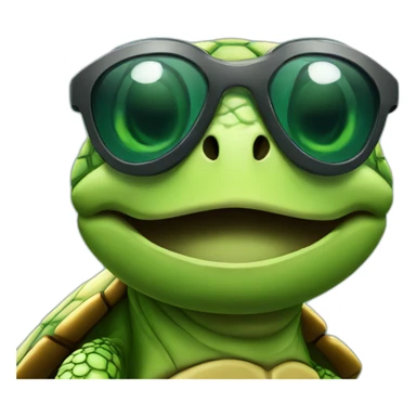 turtle with sunglasses keeping it safe sticker