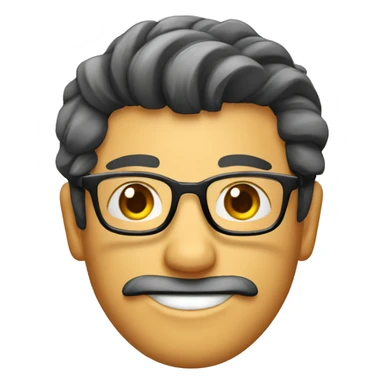 Hombre de cabello corto peinado hacia el lado izquierdo, con gafas un poco sonriente  sticker