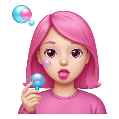 a person who blows bubbles with gum sticker