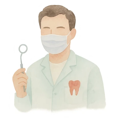 dentist, watercolor art style, soft brush strokes sticker