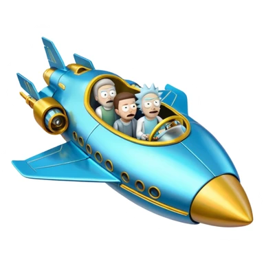 Hot wheels Rick and Morty flying in a spaceship to the citadel of Ricks  sticker
