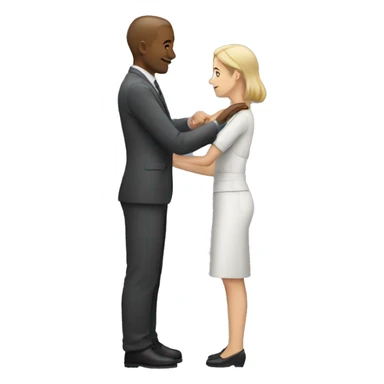 Woman serving man  sticker