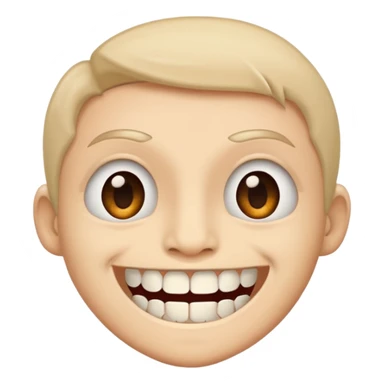 сделай стикер в стиле телеграм для смайлика "🤨". без обводки и с прозрачным фоном. не забудь нарисовать ей зубы sticker