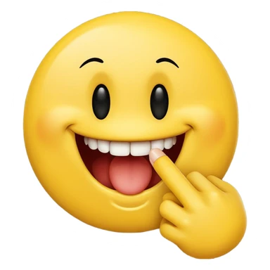 Smiley face biting a finger like  sticker