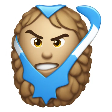 blue hockey jersey with white lightning bolt on it sticker