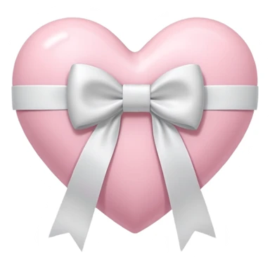 “3D emoji style, pastel pembe kalp, ortasında beyaz renkli fiyonk kurdele, yumuşak parlak yüzey, minimal detay, beyaz arka plan” sticker