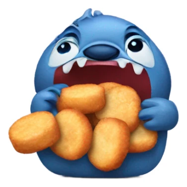 Stitch eating chicken nuggets  sticker