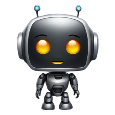 cute space black robot sticker
