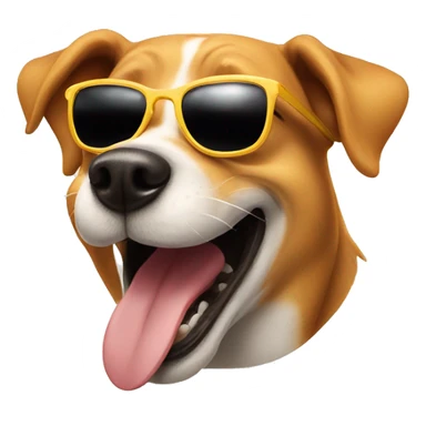 Dog laughing with sun glasses sticker