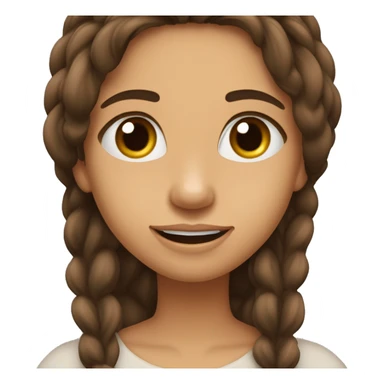 mulher morena de meia idade um pouco gordinha com olhos grandes cabelo liso e longo cor castanho escuro e sorriso largo com dentes sticker