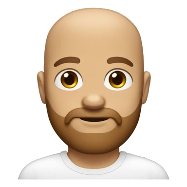 Bald headed tan skin man with blue eyes with thick brown beard and tapped teeth  sticker
