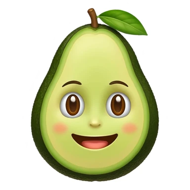 avocado with a face sticker