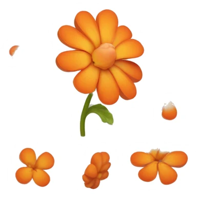 delicate petals resembling dry husks surrounding a brightly colored fruit-like center. Use shades of orange or reddish-orange for the petals and center to capture its vibrant look. Aim for instant recognition. sticker