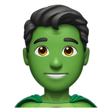 Superman with green skin sticker