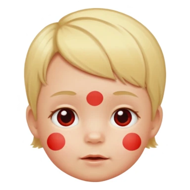bebe com bolinhas vermelhas pequenas pelo corpo de tamanhos variados e loiro sticker