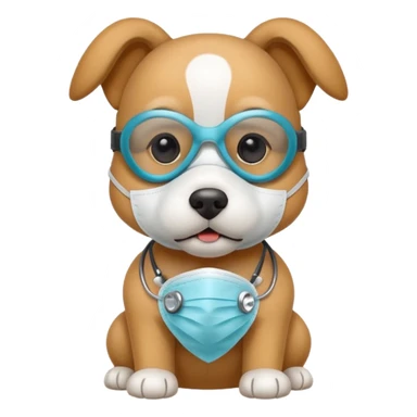 doctor dog Wearing Medical Mask sticker