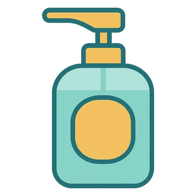 flat design style soap dispenser sticker